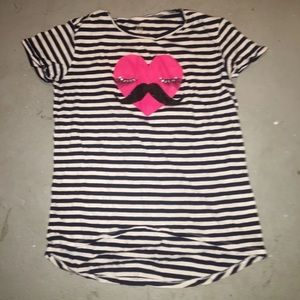striped t shirt pink heart